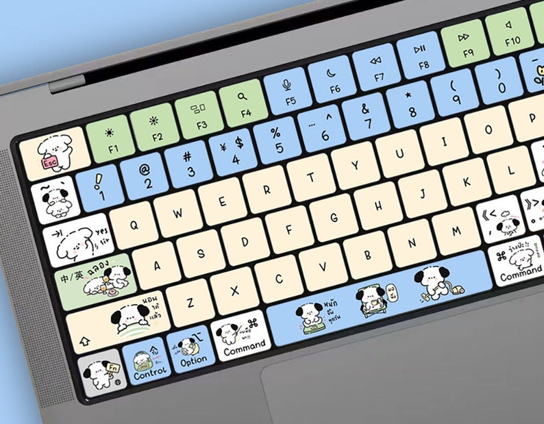 Handmade Customization Line Dog MacBook Keyboard Stickers: 3M Vinyl Key ...