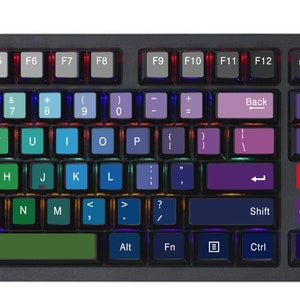 Mechanical Keyboard Sticker | PC Vinyl Decals Skin | Desktop Keyboard Sticker - Gradient Rainbow