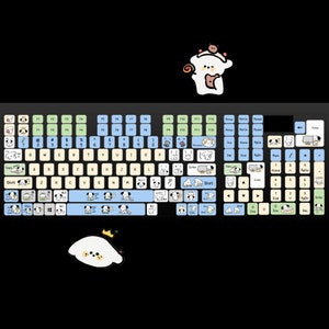 Line Dog Mechanical Keyboard Sticker | PC Vinyl Decals Skin | Desktop Keyboard Sticker