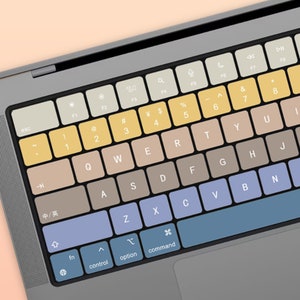 Maillard Minimalist MacBook keyboard Stickers | MacBook Air Vinyl Key’s Skin| Keyboard key&#39;s individual Sticker|MacBook M1 Chip Accessories