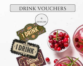 Bruiloft Drankmunten 1 Drankbon Receptie Drankkaarten Mobiele Bar Gratis Drankkaart Feestborrelkaart Art Deco Evenement Drinkkaart Pdf