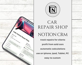 Small Car Repair Shop Cost Management Crm Notion Car Reseller Template Spreadsheet Inventory Management Spare Parts Cost Calculation Tool