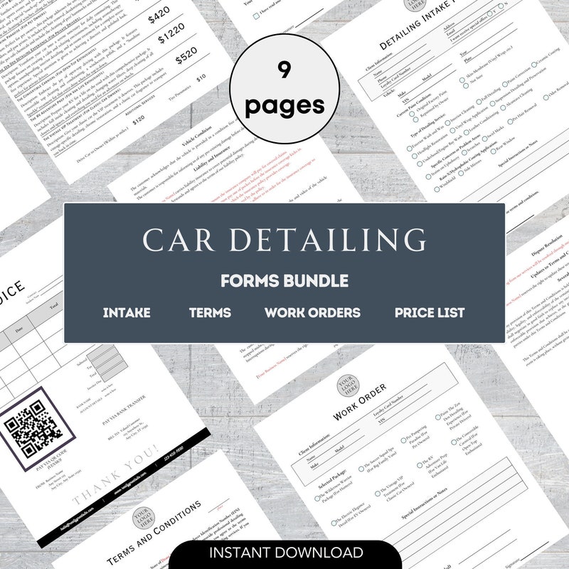 Car Detailing Agreement Etsy