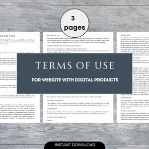 Terms of Use for Website Terms and Conditions Template for Website With ...