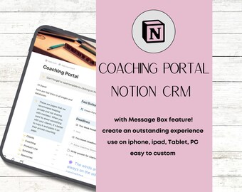 Notion Template Coaching Portal Coaching Resources Coaching Client Engagement Grow Tool Notion Client Management Notion Coaching Program