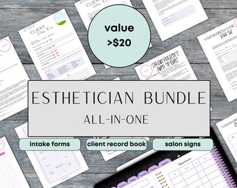 Esthetician Digital Record Book Esthetician Consent Forms Facial Consent Forms Client Intake Forms Esthetician Client Waiver Editable
