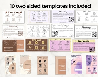 Permanent Jewelry Care Card Bundle Permanent Jewelry Business Bundle Warranty Card Template Permanent Jewelry Business Starter Bundle