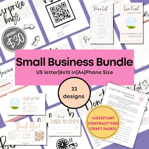 Ultimate Craft Show Bundle Assistência Contrato Formulário de pedido Modelo de feira de artesanato Modelo de lista de preços Digitalizar para pagar Modelo Pacote para pequenas empresas