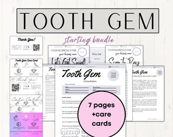 Tooth Gem Business Starter Kit Tooth Gem Consent Form Tooth Gem Client Intake Teeth Jewelry Business Gem Care Card Tooth Gem Business Bundle