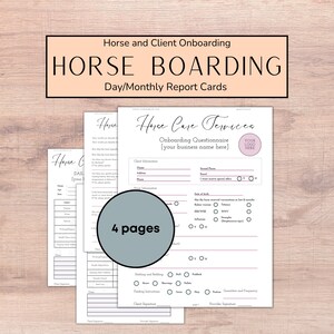 Fiche de rapport de pension pour chevaux Formulaire d'admission pour chevaux
