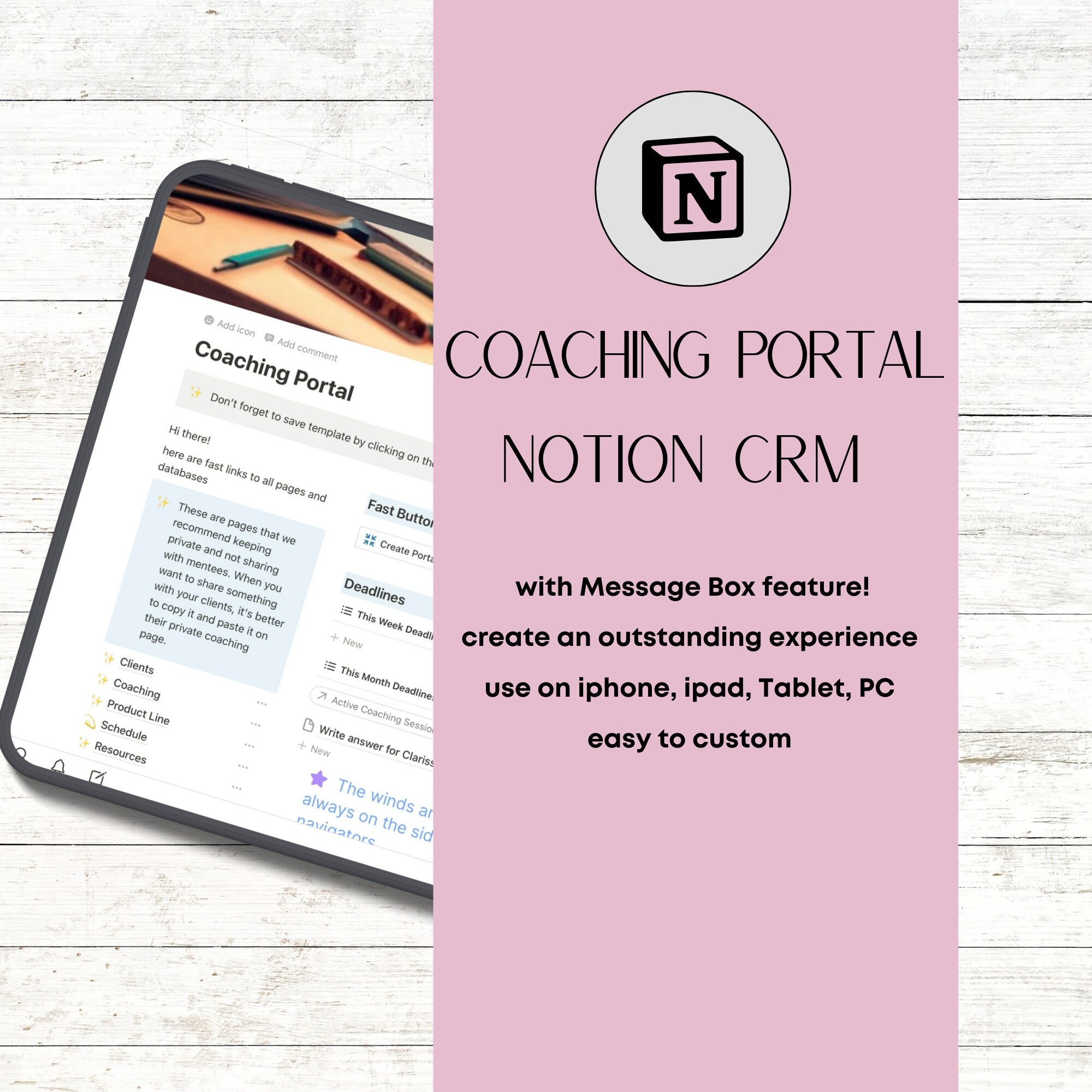 Notion Template Coaching Portal Coaching Resources Coaching Client ...