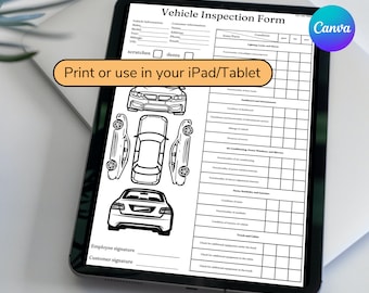 Vehicle Inspection Form Car Checking Repair Shop Intake Form Repair Shop Client Intake Form Vehicle Condition Report Car Repair Business
