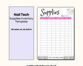 Nail Salon Forms Editable Inventory Management Form Shellac Inventory Tracker Nail Tech Editable Inventory Tracker Supplies Inventory Log