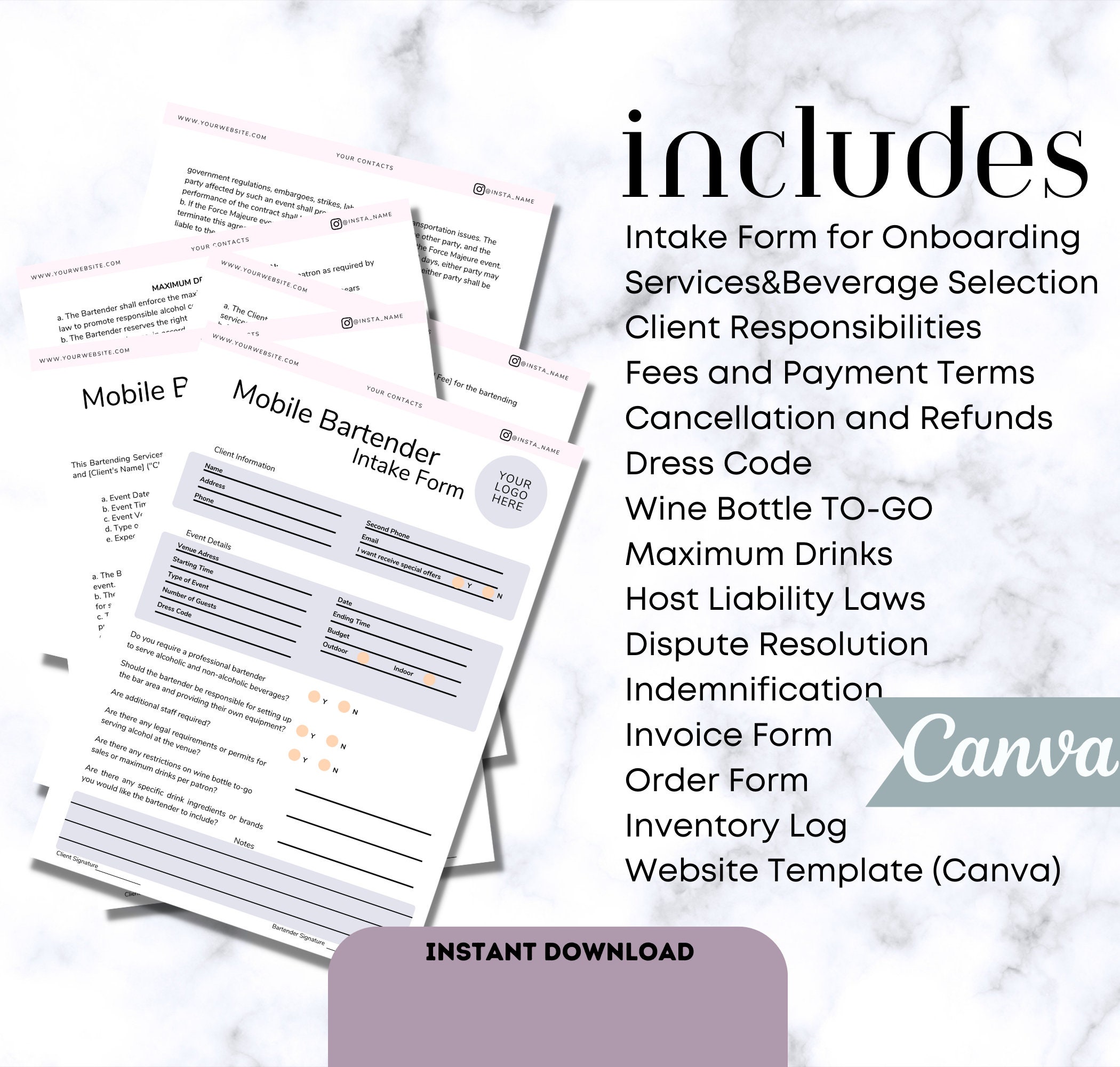 Startup Kit Mobile Bartending Contract Mobile Bartender Contract Mobile