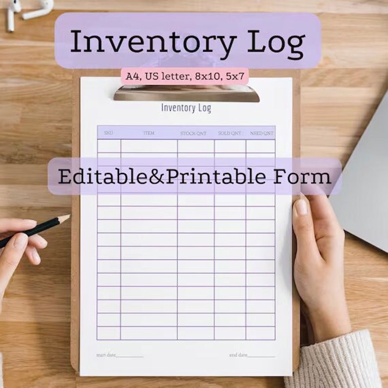 Editable Inventory Management Form Inventory Tracker PDF Product ...