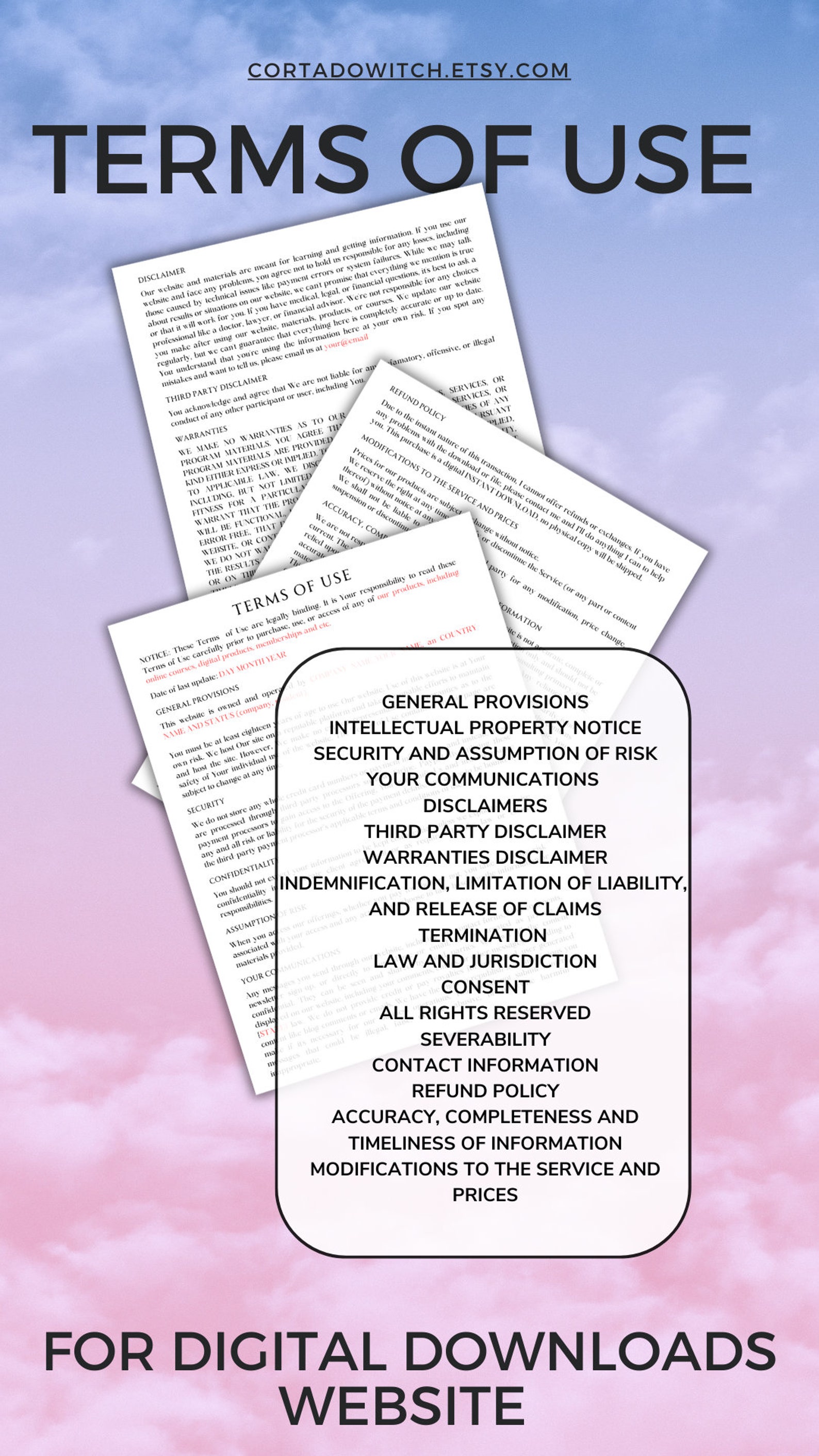 Terms of Use for Website Terms and Conditions Template for Website With ...