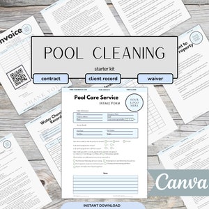 Pool Care Business Swimming Pool Maintenance Form Pool Cleaning Business Starter Kit Form Pool Acid Wash Waiver Cleaning Consent To Enter
