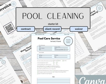 Pool Cleaning Business Forms: Contract, Waiver, Intake (Digital Download)