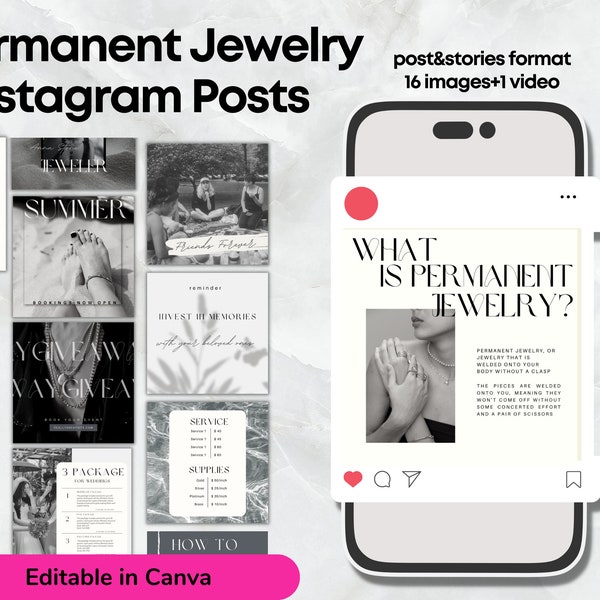 Plan de contenu pour les médias sociaux pour bijoux permanents Comment promouvoir mon entreprise de bijoux permanents Publications Insta Plan de contenu pour bijoux permanents Télécharger