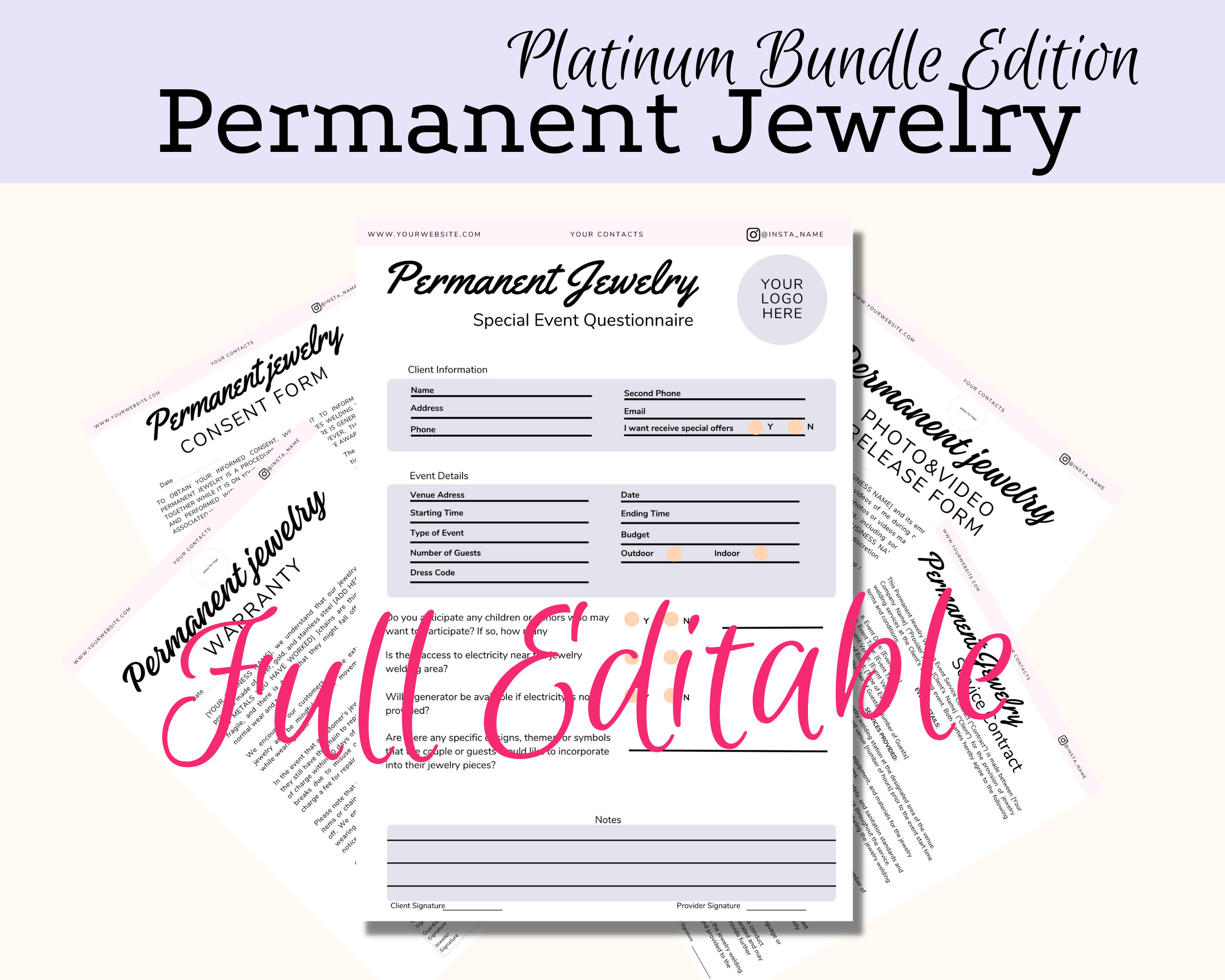 Permanent Jewelry Waiver Permanent Jewelry Kit Permanent Jewelry