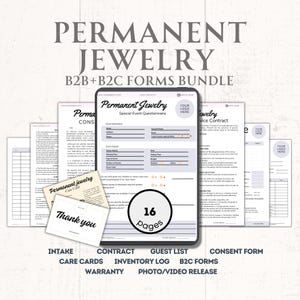 Permanent Jewelry Waiver Permanent Jewelry Kit  Permanent Jewelry Business Bundle Permanent Jewelry Consent Form Jewelry Business Starter