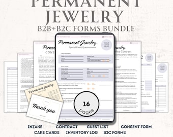Permanent Jewelry Waiver Permanent Jewelry Kit  Permanent Jewelry Business Bundle Permanent Jewelry Consent Form Jewelry Business Starter