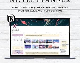 Novel Planner Writer's Notion Template Novel Planning Idea Organizer Writing Hub Fanfic Writing Related Stuff Gift for Writer Notion