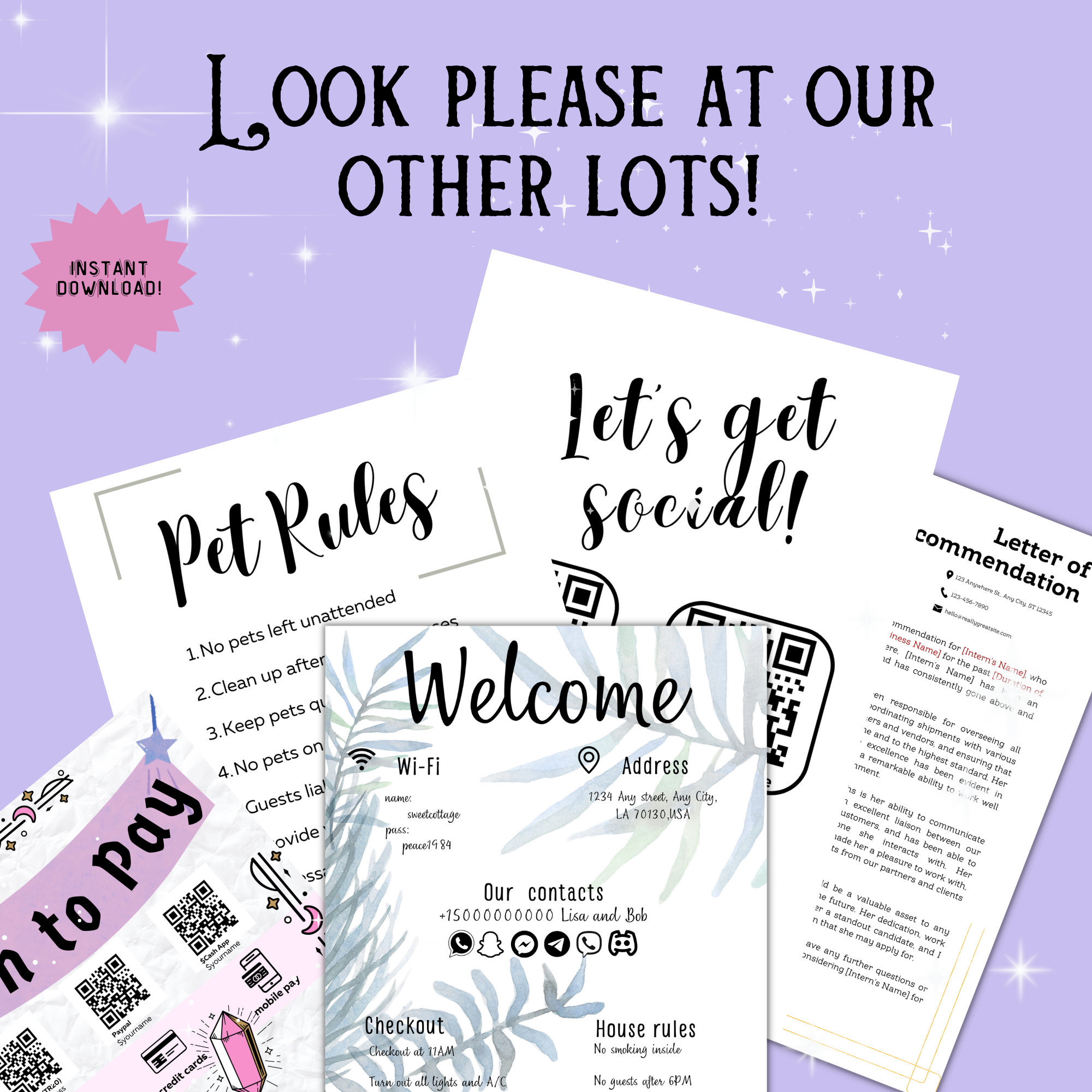 Checkout Instructions Template Editable Airbnb Editable Small Business