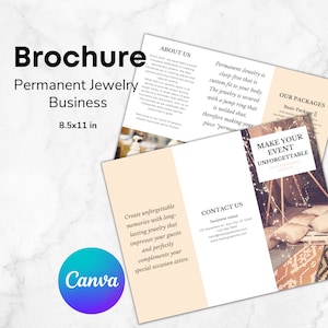Permanent Jewelry Business Brochure Permanent Jewelry Wedding Event Permanent Jewelry Marketing Brochure Client Done For You Brochure