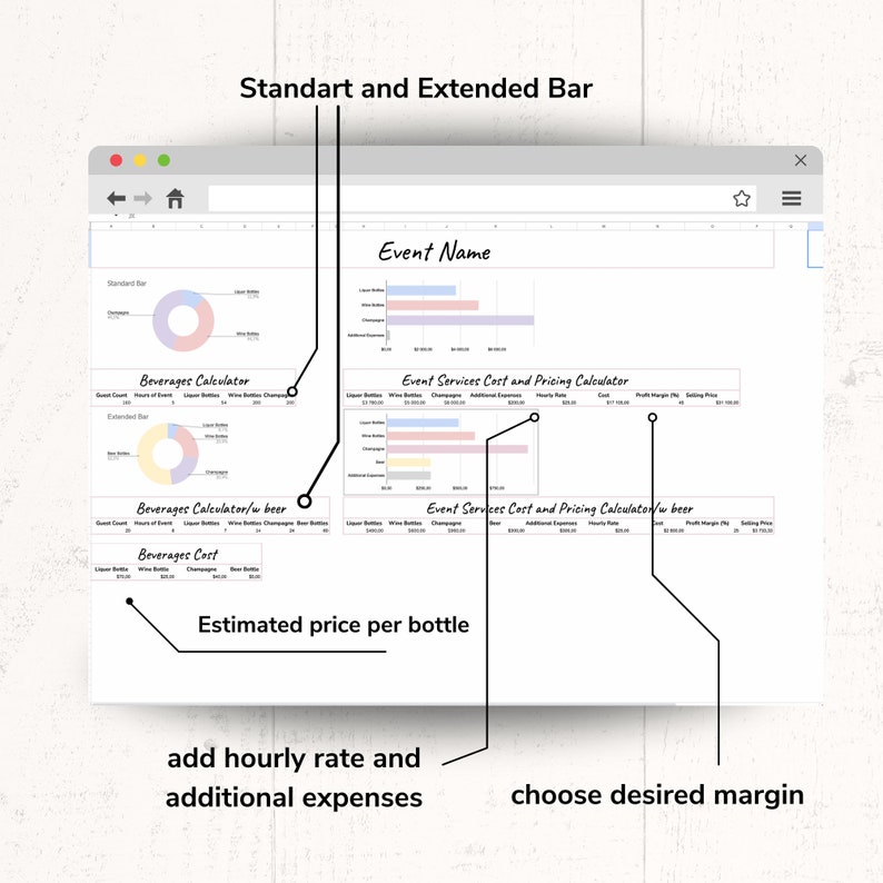 Mobile Bar Pricing Calculator Alcohol for Wedding Calculator Mobile