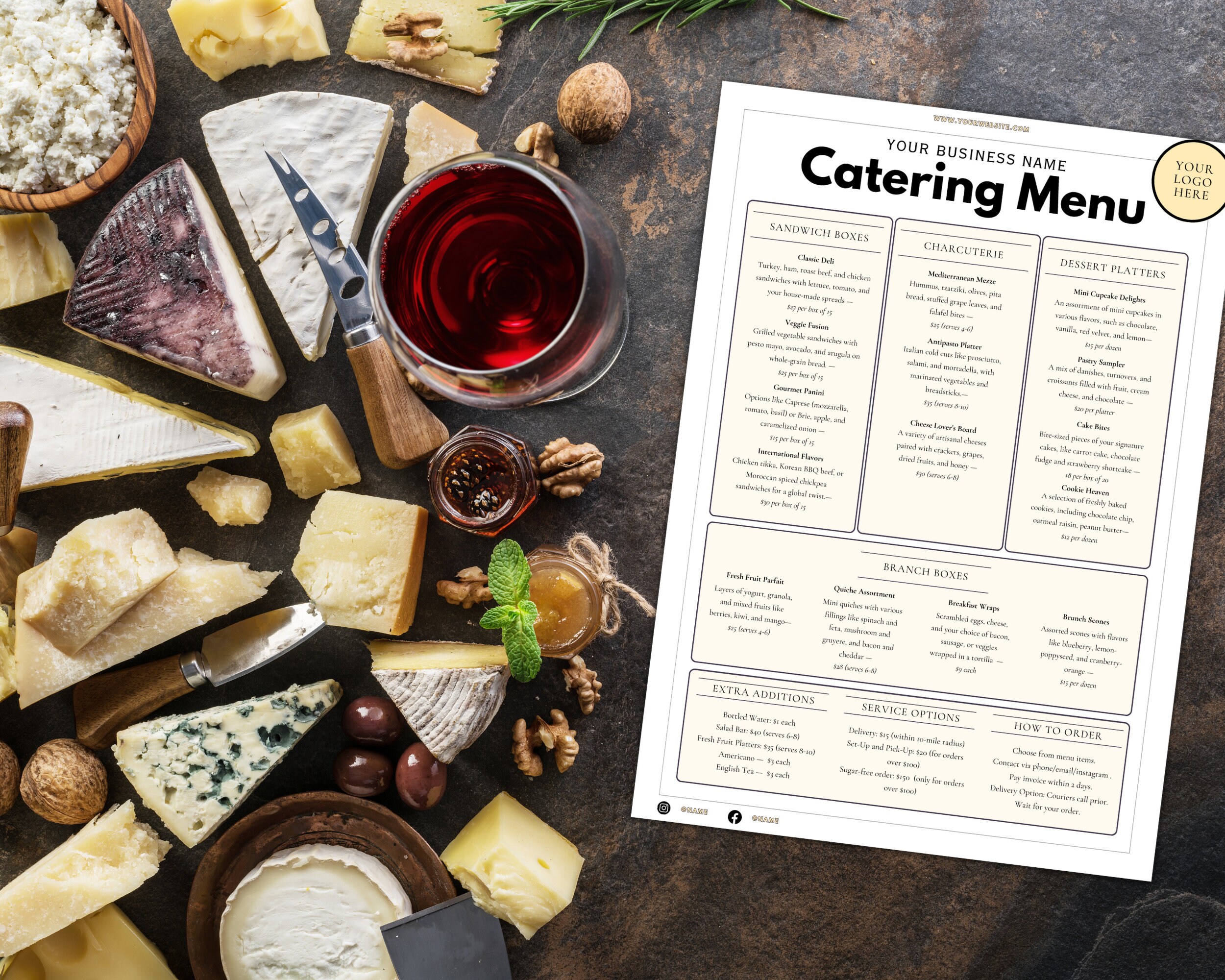 catering menu creator, fast & easy menus -... Catering Menu Editable Template Price List Restaurant Food Menu DIY ...