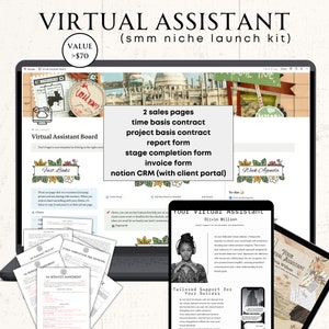 SMM Virtual Assistant Launch Kit: Notion Client Portal & Contract Template (Digital Download)