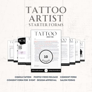 Tattoo Artist Forms Bundle Editable Consent Form Tattoo Intake Form Tattoo Consultation Forms Aftercare Tattoo Client Intake Canva Template