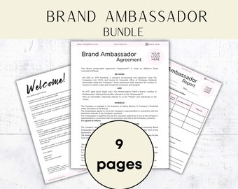 Brand Ambassador Contract Editable Template Brand Content Creator Agreement Brand Influencer Contract Brand Ambassador Report Collaboration
