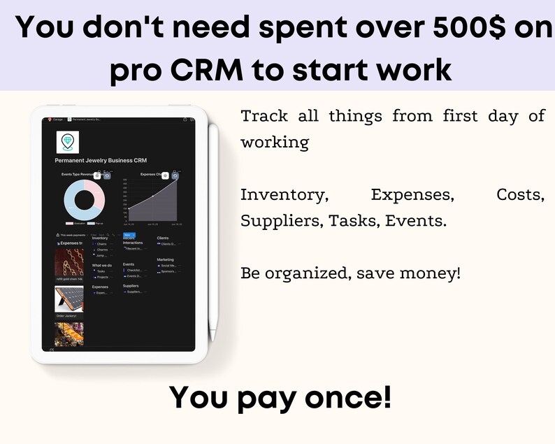 Notion Template Permanent Jewelry Business Inventory Tracker Notion