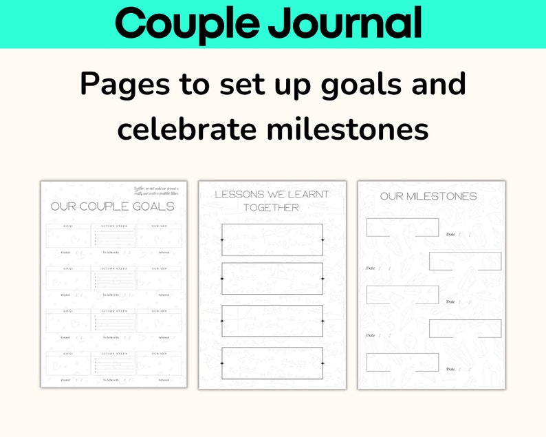Couple Journal Couple Planner Polyamory Journal  Gender-neutral Instant Planner Queer Gift For Them They Download PDF US Letter polyamorous couple gay lesbian polygamy journal