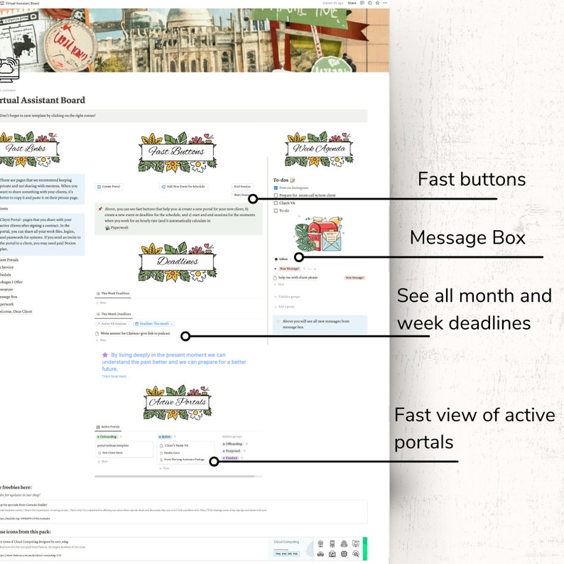 Virtual Assistant Notion Client Portal Customer Support Virtual Assistant Toolkit Virtual Assistant Website Notion VA Templates VA Website