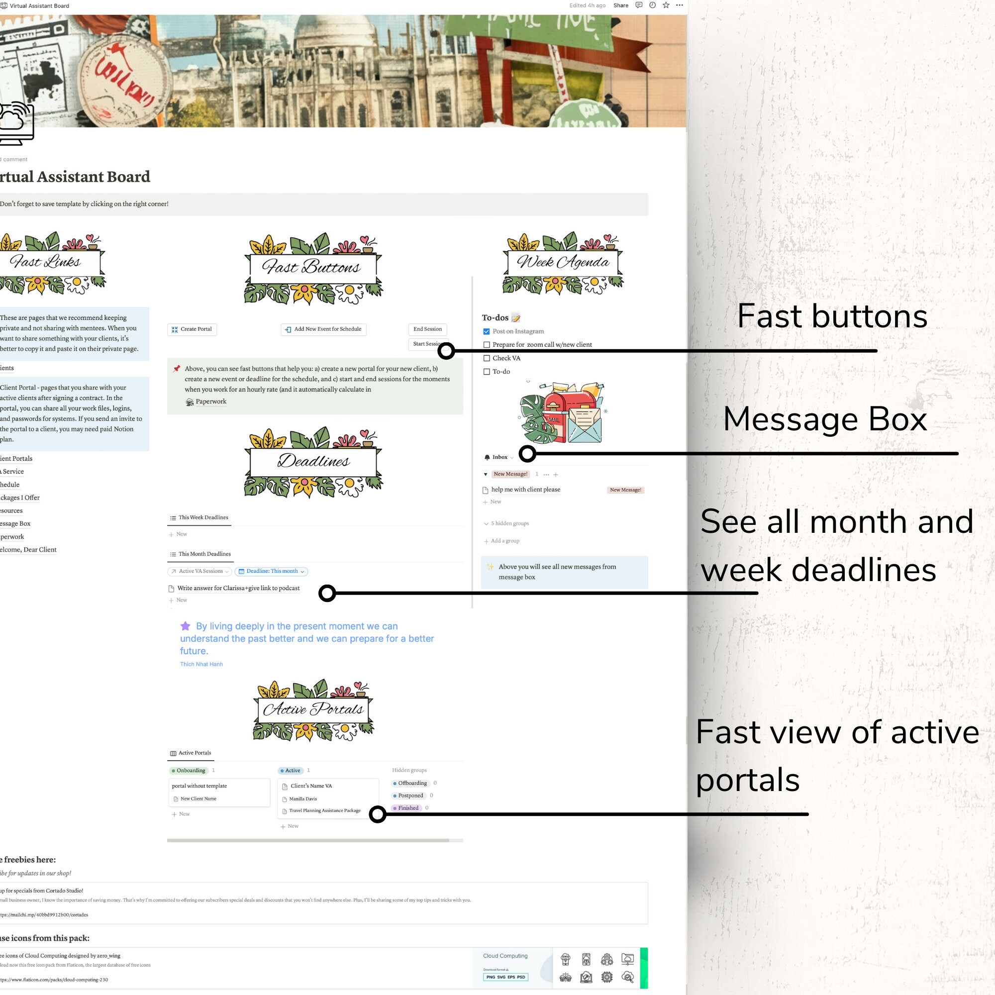 Virtual Assistant Notion Client Portal Customer Support Virtual ...