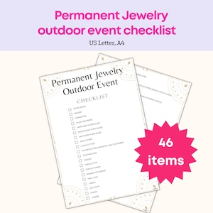Permanent Jewelry Pop-up Checklist Permanent Jewelry Business Outdoor Event Checklist Permanent Jewelry Craft Fair Checklist Done For You