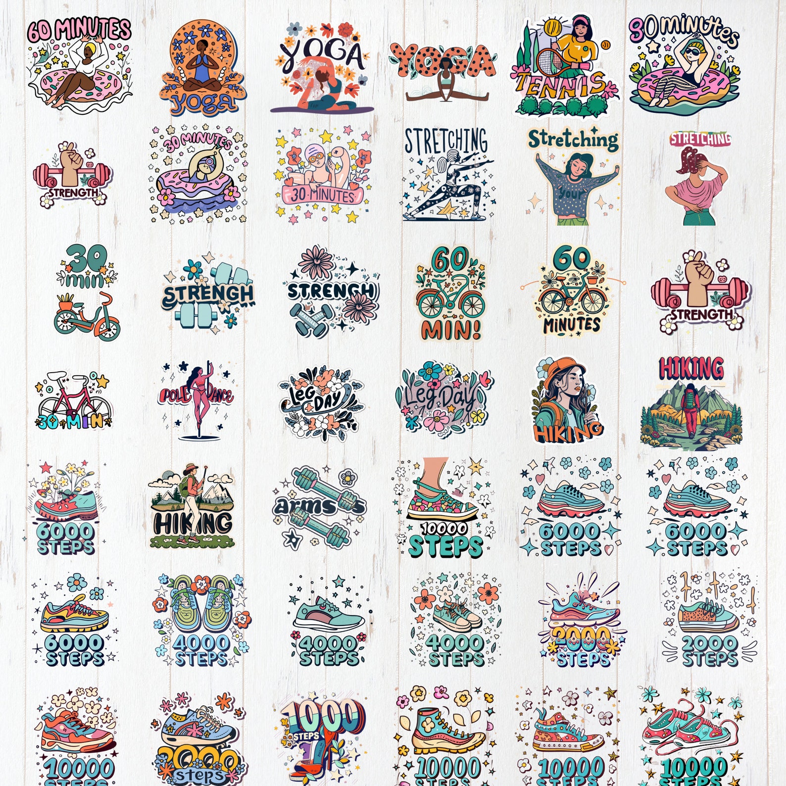 Life Style Sticker Digital Stickers Healthy Lifestyle Theme Bariatric Activities Stickers ...