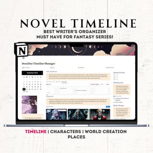 Notion Template for Writer Gift Plot Structure World Creation System Writer Organizer Novel Timeline Planning Writing Character Development
