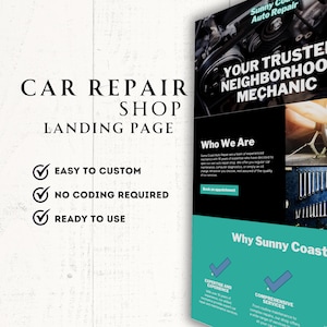 Car Repair Shop Website Mechanic Shop Schedule Website Template Auto Repair Shop Gift For Car Mechanic Automotive Repair Canva Template