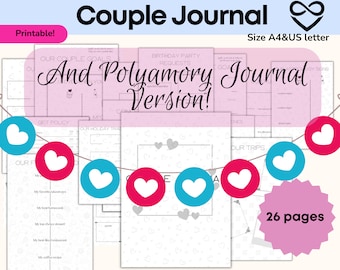 Couple Journal Couple Planner Polyamory Journal Gender-neutral Instant Planner Queer Gift For Them They Polyamorous Couple Therapy Journal