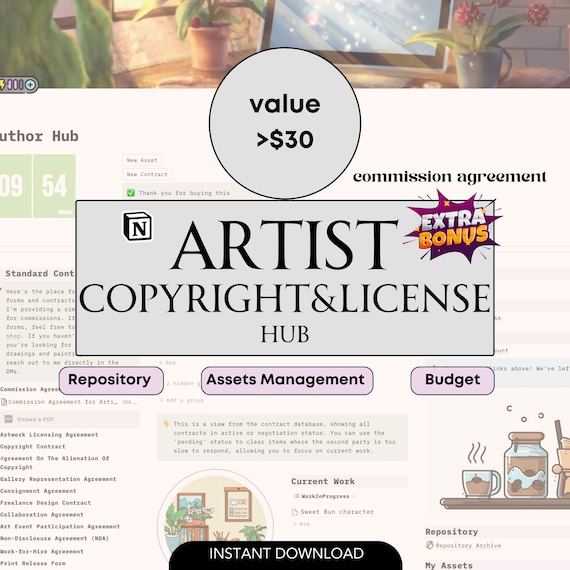 Artist Business Organizer | Copyright & License Tracker (Notion Template)