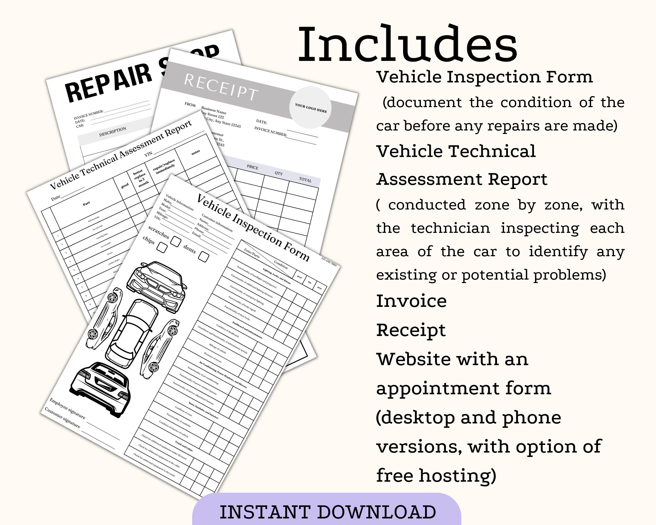 Car Repair Shop Business Starter Kit Car Repair site Mechanic Shop