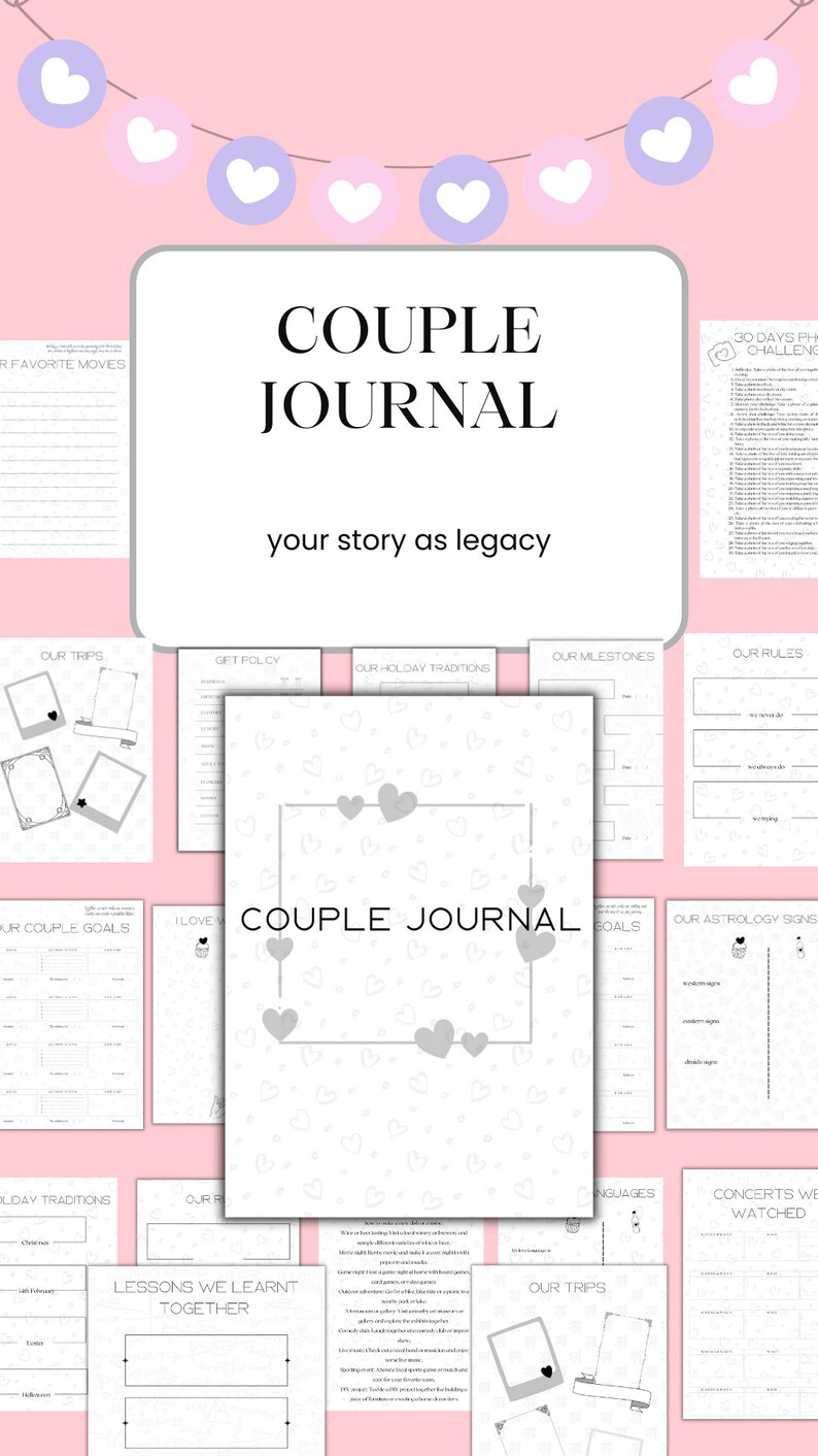 Couple Journal Couple Planner Polyamory Journal  Gender-neutral Instant Planner Queer Gift For Them They Download PDF US Letter polyamorous couple gay lesbian polygamy journal