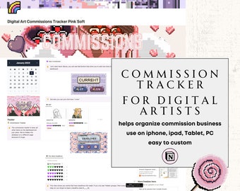Notion Artist Organizer Notion Template For Art Commission Tracker Artist Business Planners For Open Commissions Notion For Artists Idea
