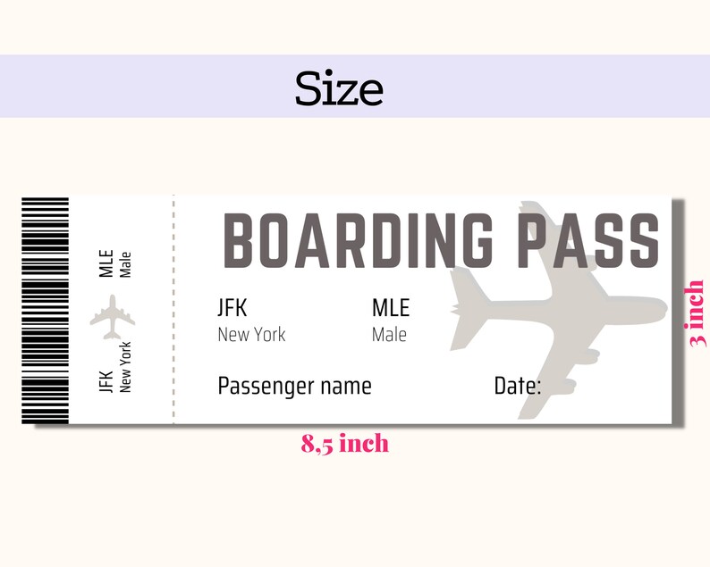 Editable Boarding Pass Template Printable Airline Ticket Canva Boarding ...