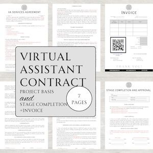 Virtueller Assistent Vertragsvorlage VA Projekt Basis Vertragsformular Unabhängiger Virtueller Assistent Vertrag Virtuelle Assistent Vorlagen Canva