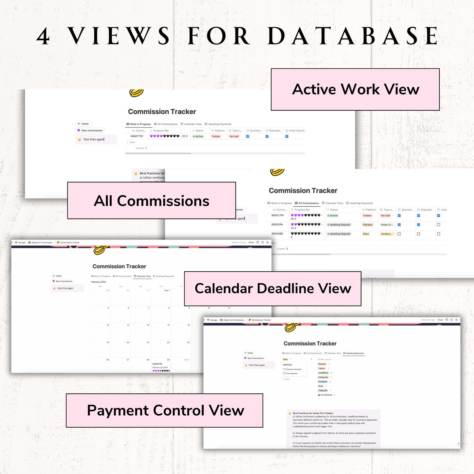 Notion Artist Organizer Notion Template for Art Commission Tracker ...